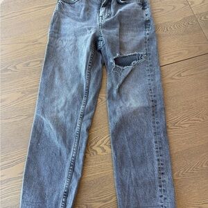 Topshop Womens Charcoal Straight Jeans